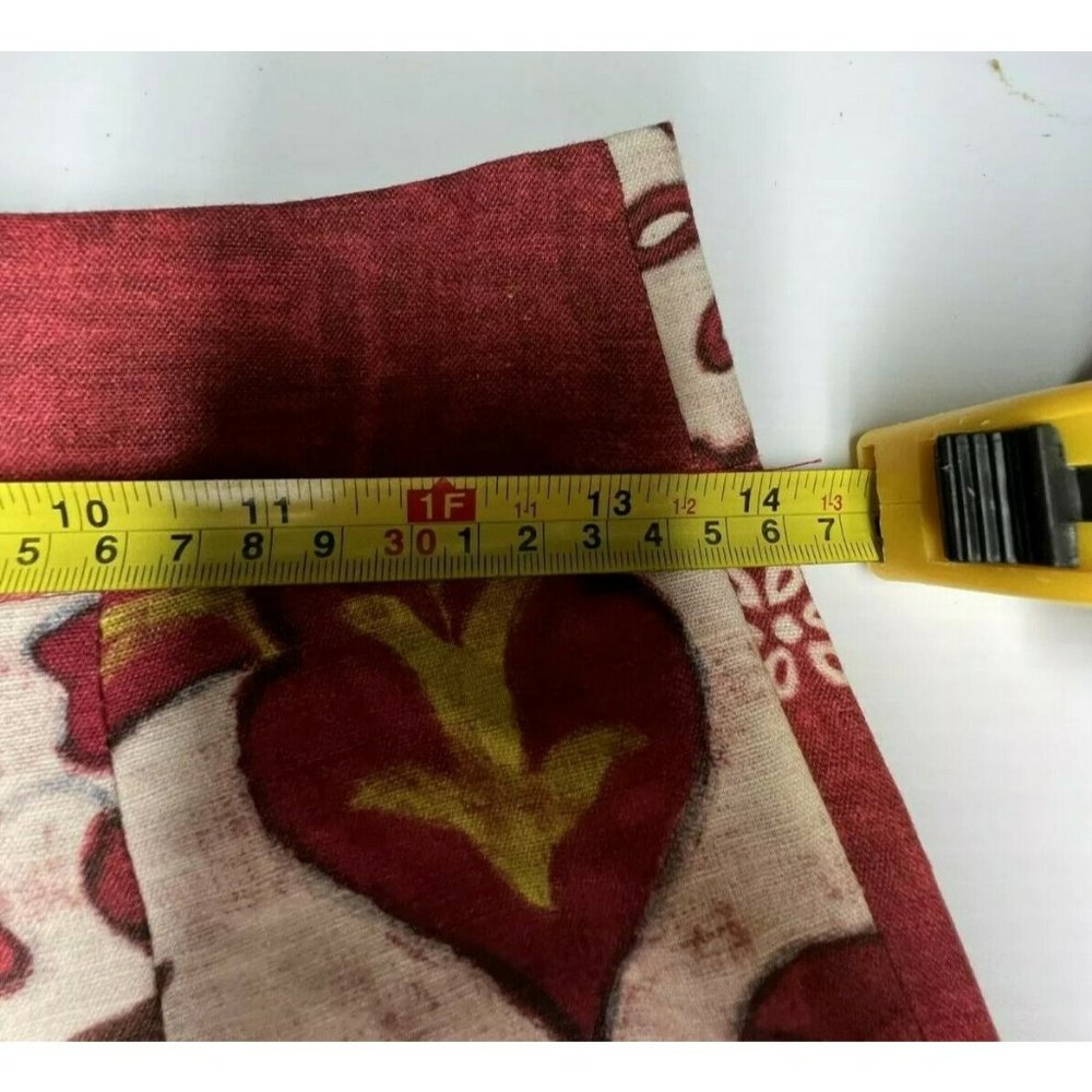 Zara Rustic Red Floral printed linen blend Pants High Waist Bloggers Fav size S - Picture 4 of 5